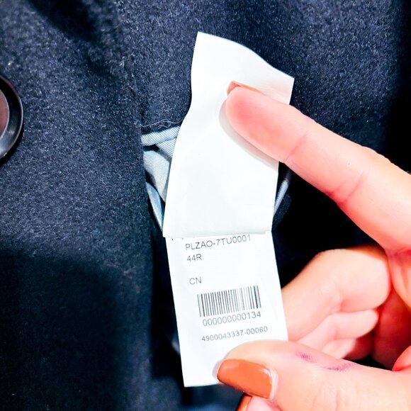 CALVIN KLEIN Black Wool Cashmere Coat | Men’s Size 44R * - Picture 2 of 7